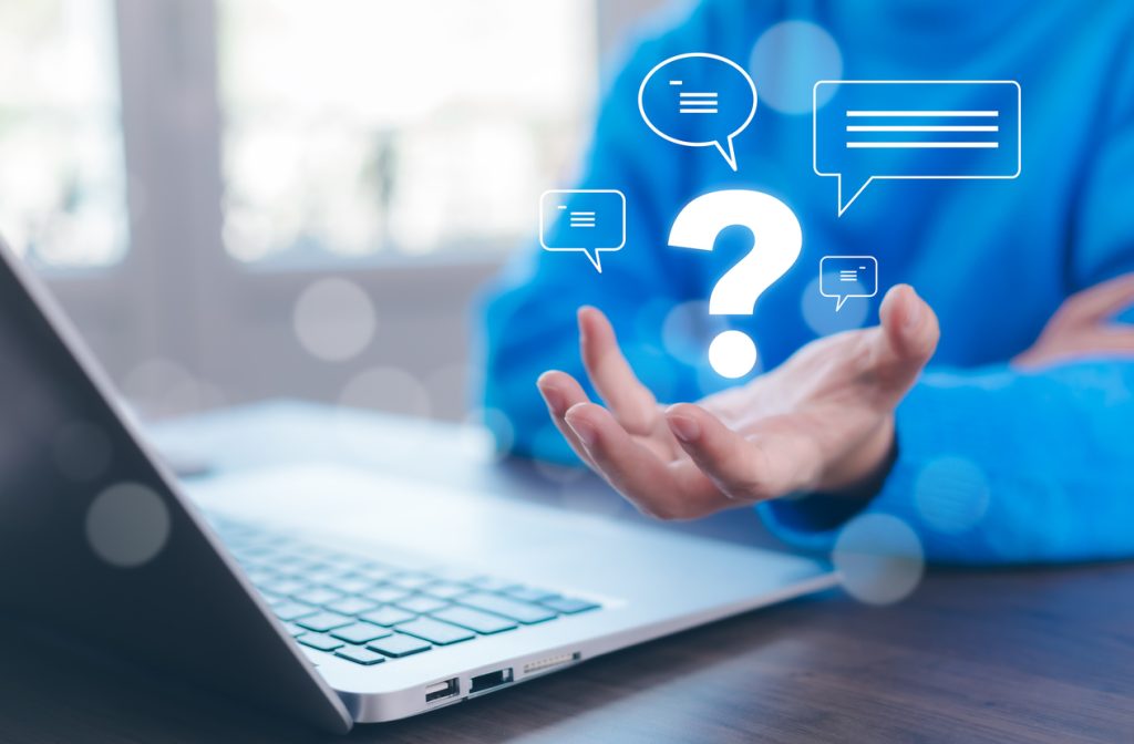 photo of question mark and question bubbles