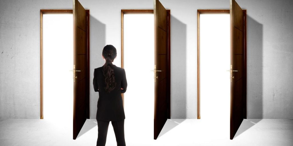 picture of person choosing possible exits