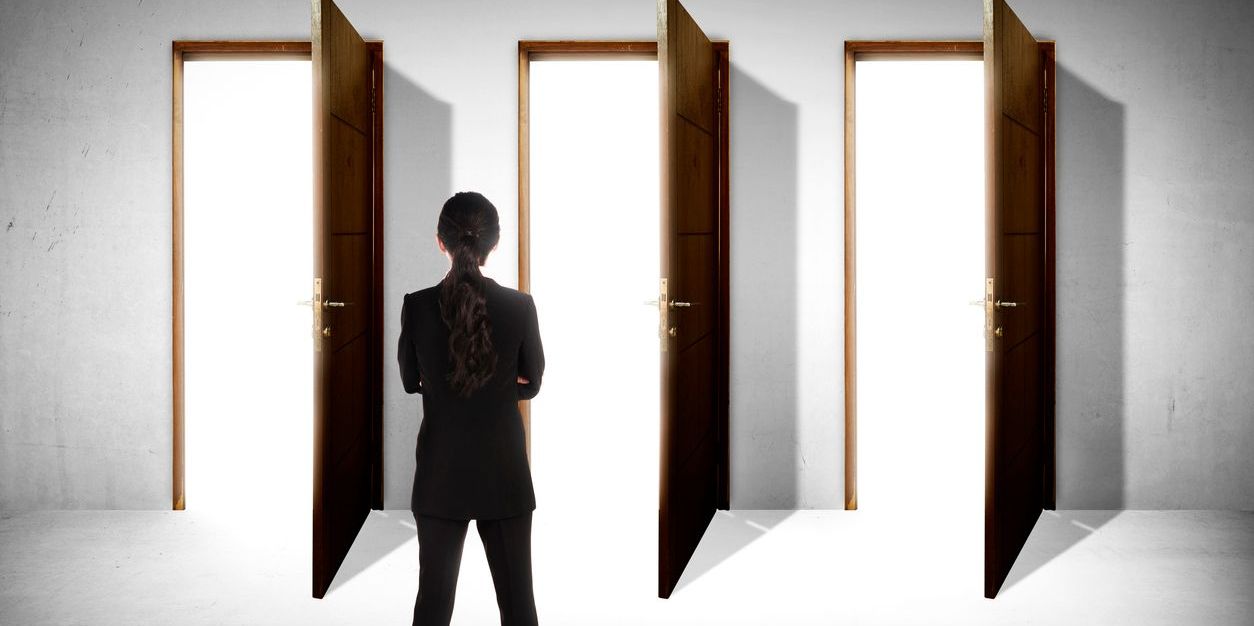 picture of person choosing possible exits